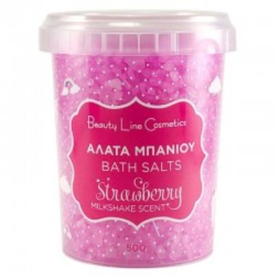 Beauty Line 'Άλατα μπάνιου strawberry-milkshake 500gr